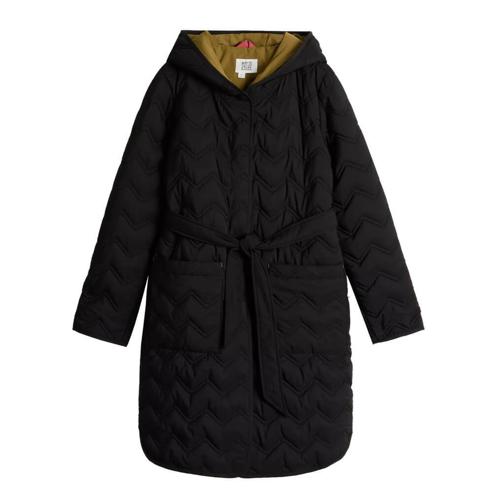 White Stuff Arlet Pure Black Quilted Coat